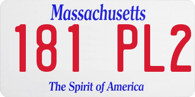 MA license plate 181PL2