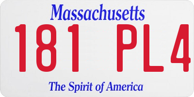 MA license plate 181PL4