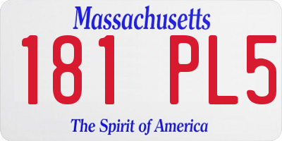 MA license plate 181PL5