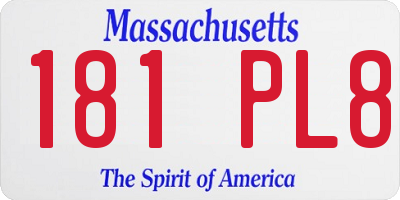 MA license plate 181PL8