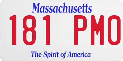 MA license plate 181PM0