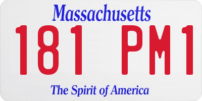 MA license plate 181PM1