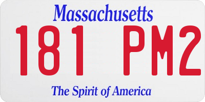 MA license plate 181PM2