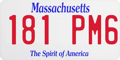 MA license plate 181PM6