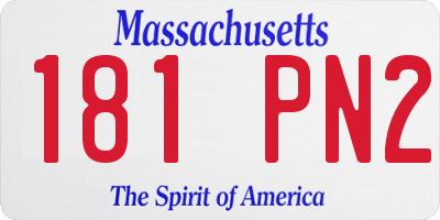 MA license plate 181PN2