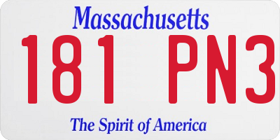 MA license plate 181PN3