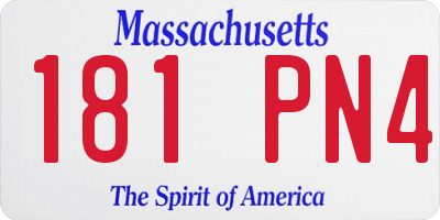 MA license plate 181PN4