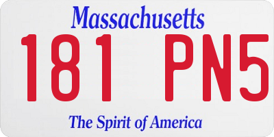 MA license plate 181PN5