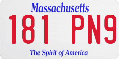 MA license plate 181PN9