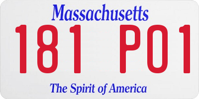 MA license plate 181PO1