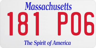 MA license plate 181PO6