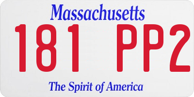 MA license plate 181PP2