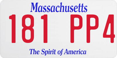 MA license plate 181PP4