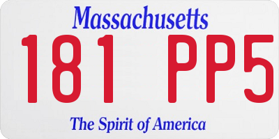 MA license plate 181PP5