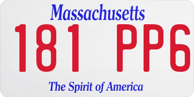 MA license plate 181PP6
