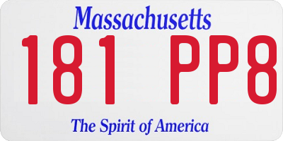 MA license plate 181PP8