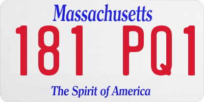MA license plate 181PQ1