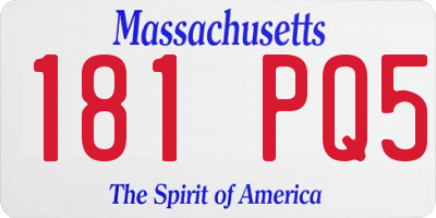 MA license plate 181PQ5