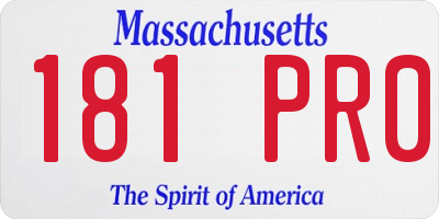 MA license plate 181PR0