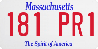 MA license plate 181PR1