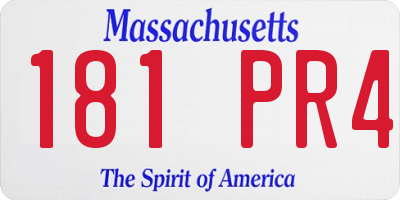 MA license plate 181PR4