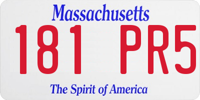 MA license plate 181PR5