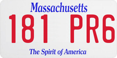 MA license plate 181PR6