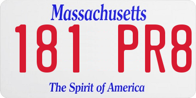 MA license plate 181PR8