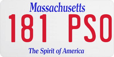 MA license plate 181PS0