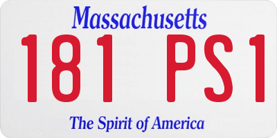 MA license plate 181PS1
