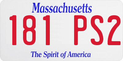 MA license plate 181PS2