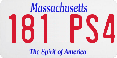 MA license plate 181PS4