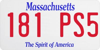 MA license plate 181PS5