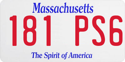 MA license plate 181PS6