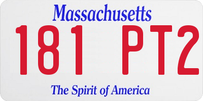 MA license plate 181PT2