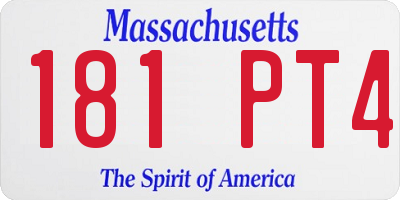 MA license plate 181PT4