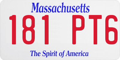 MA license plate 181PT6