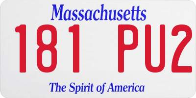 MA license plate 181PU2