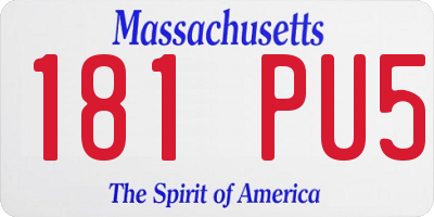 MA license plate 181PU5