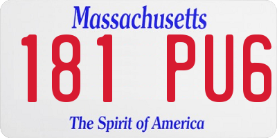 MA license plate 181PU6