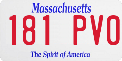 MA license plate 181PV0