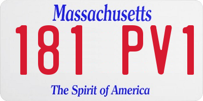 MA license plate 181PV1