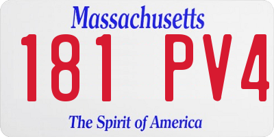 MA license plate 181PV4