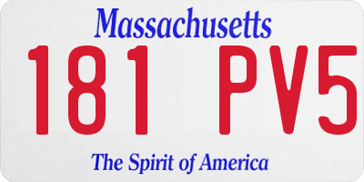 MA license plate 181PV5