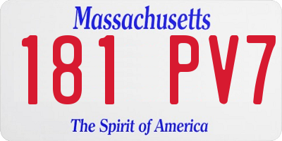 MA license plate 181PV7