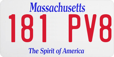 MA license plate 181PV8