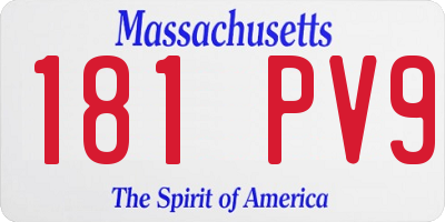 MA license plate 181PV9