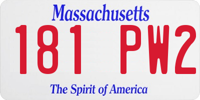 MA license plate 181PW2