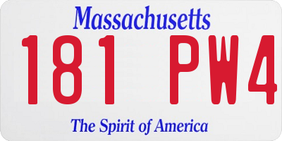 MA license plate 181PW4