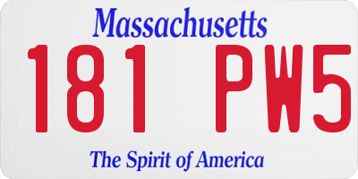 MA license plate 181PW5